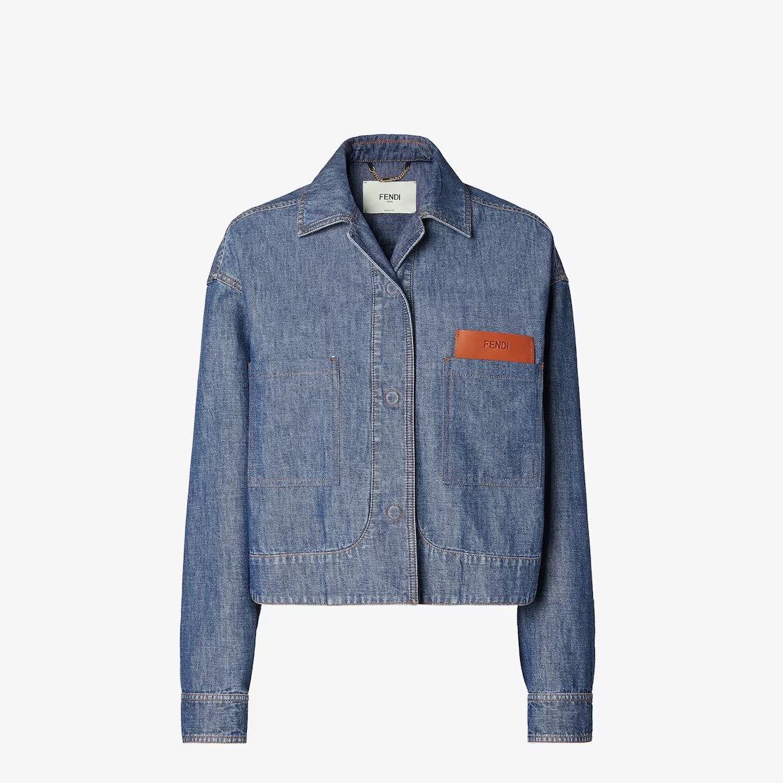 Fendi Navy Blue Chambray Jacket