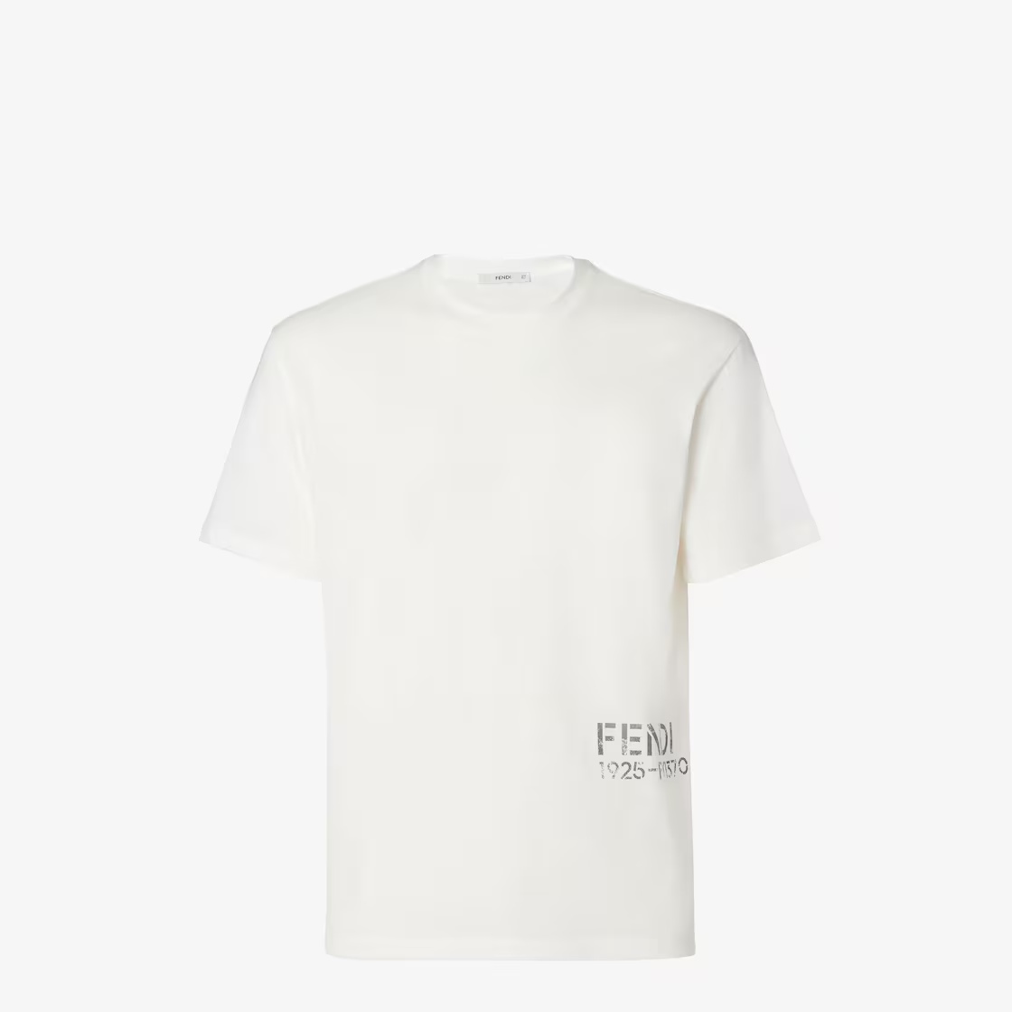 Fendi Ivory Cotton T-Shirt bílé